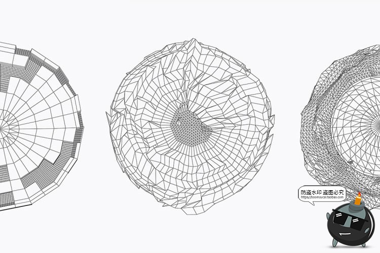 图片[9]-未来科幻抽象几何线框网格圆形球体地球星球AI矢量PNG免抠PS素材-设计猿