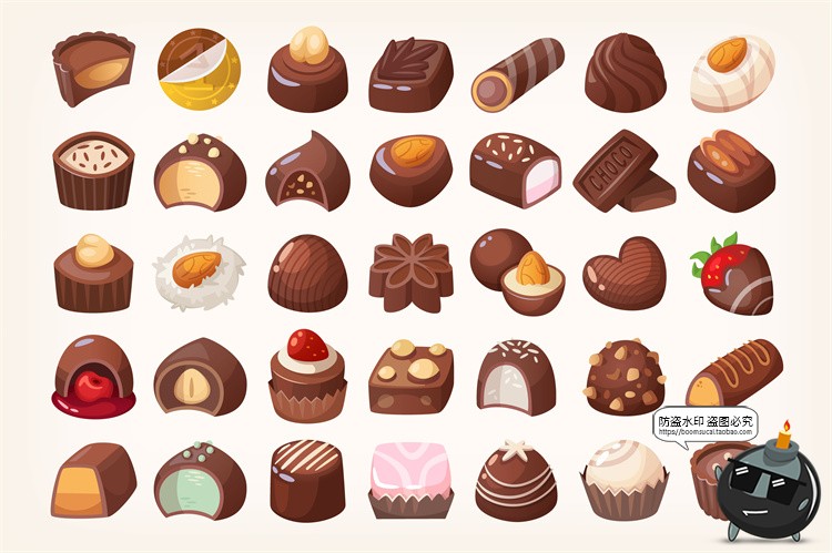 图片[3]-手绘卡通美食甜品小吃快餐蛋糕甜点冰淇淋插画图案图标AI矢量素材-设计猿
