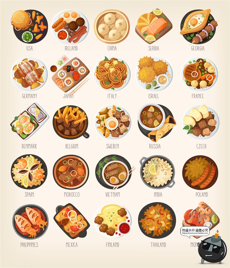 图片[15]-手绘卡通美食甜品小吃快餐蛋糕甜点冰淇淋插画图案图标AI矢量素材-设计猿