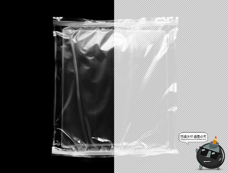 图片[5]-真实复古褶皱透明薄膜塑料袋子保鲜膜包装袋PNG叠加免抠图片素材-设计猿