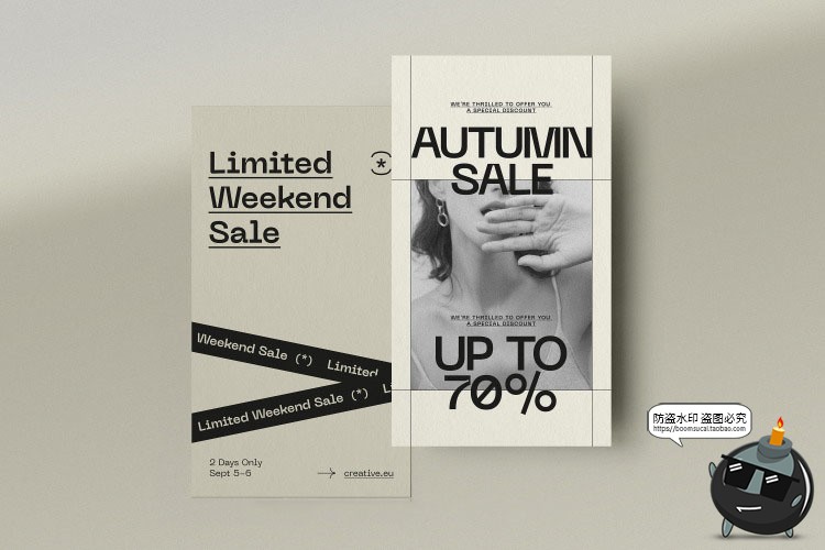 图片[5]-黑白简约潮流时尚大牌海报图文排版版式PSD模板AI矢量素材带字体-设计猿