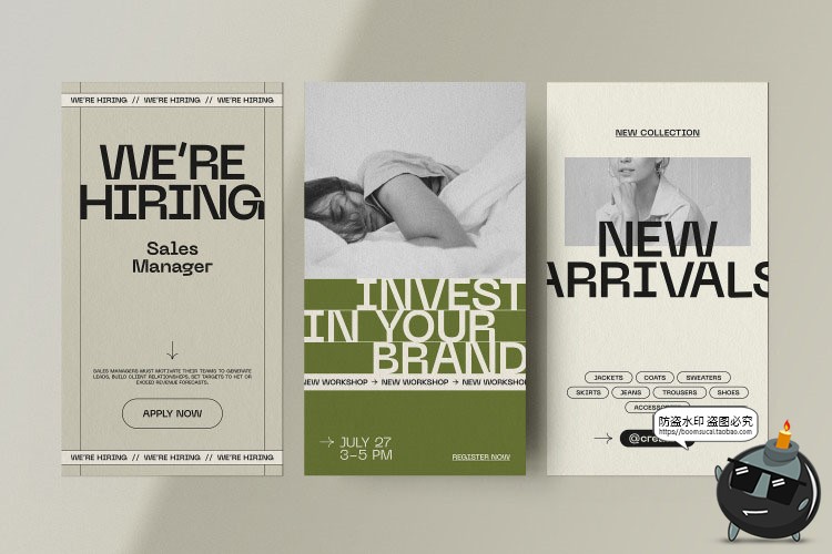 图片[6]-黑白简约潮流时尚大牌海报图文排版版式PSD模板AI矢量素材带字体-设计猿
