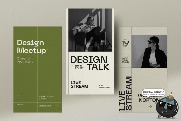 图片[8]-黑白简约潮流时尚大牌海报图文排版版式PSD模板AI矢量素材带字体-设计猿