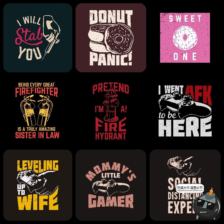 图片[3]-美式复古个性潮流街头嘻哈插画T恤服饰印花经典图案AI矢量图素材-设计猿