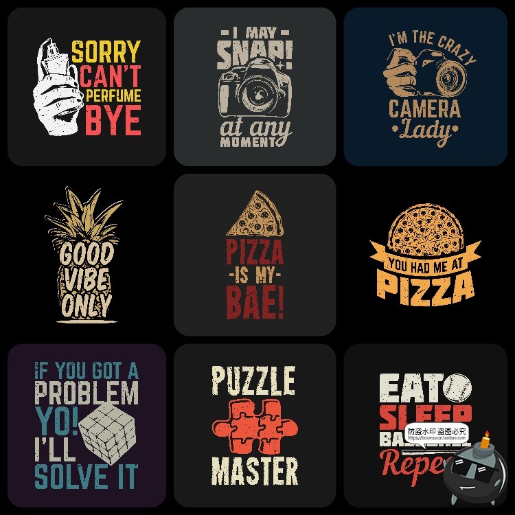 图片[5]-美式复古个性潮流街头嘻哈插画T恤服饰印花经典图案AI矢量图素材-设计猿