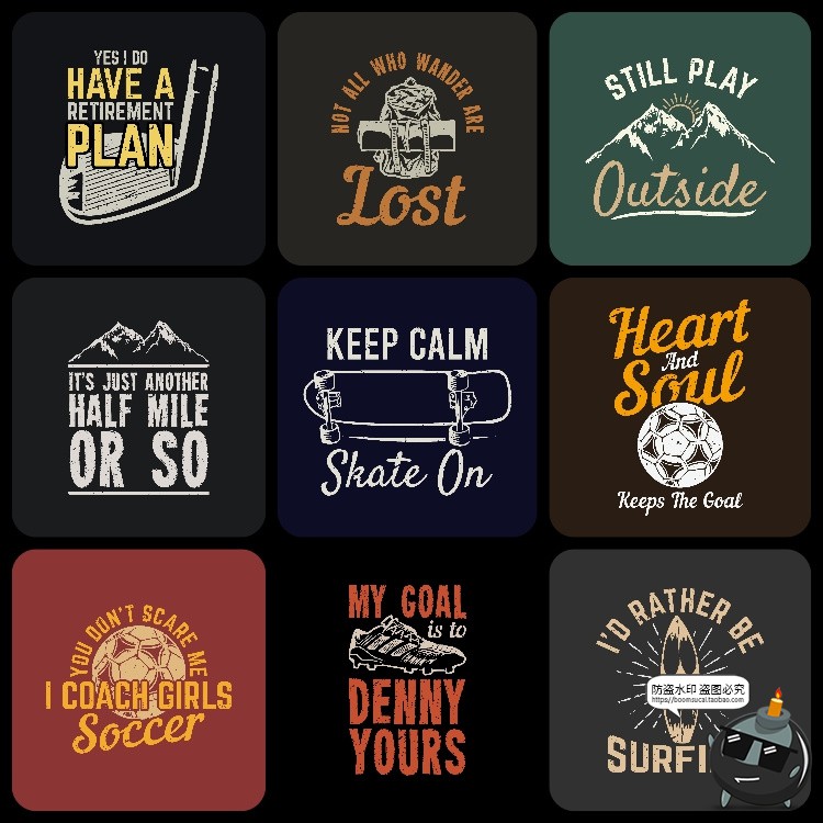 图片[6]-美式复古个性潮流街头嘻哈插画T恤服饰印花经典图案AI矢量图素材-设计猿