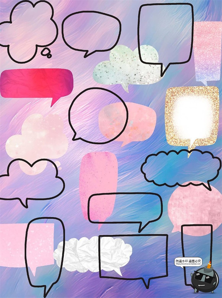 图片[6]-少女粉色可爱潮流复古流行背景漫画拼贴剪贴插画PNG免抠图片素材-设计猿