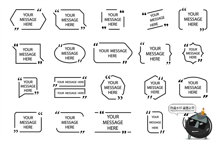 图片[1]-重点信息留言框提示框备注框条纹边框需知提醒框AI矢量装饰素材-设计猿