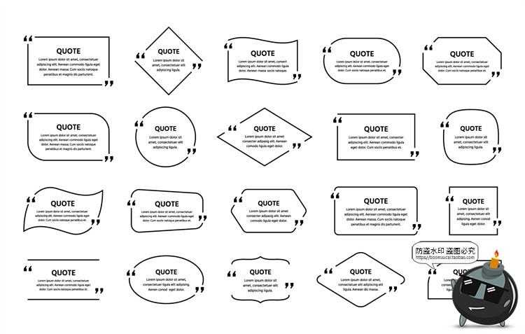 图片[2]-重点信息留言框提示框备注框条纹边框需知提醒框AI矢量装饰素材-设计猿