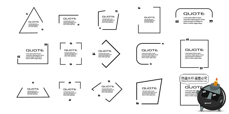 图片[6]-重点信息留言框提示框备注框条纹边框需知提醒框AI矢量装饰素材-设计猿