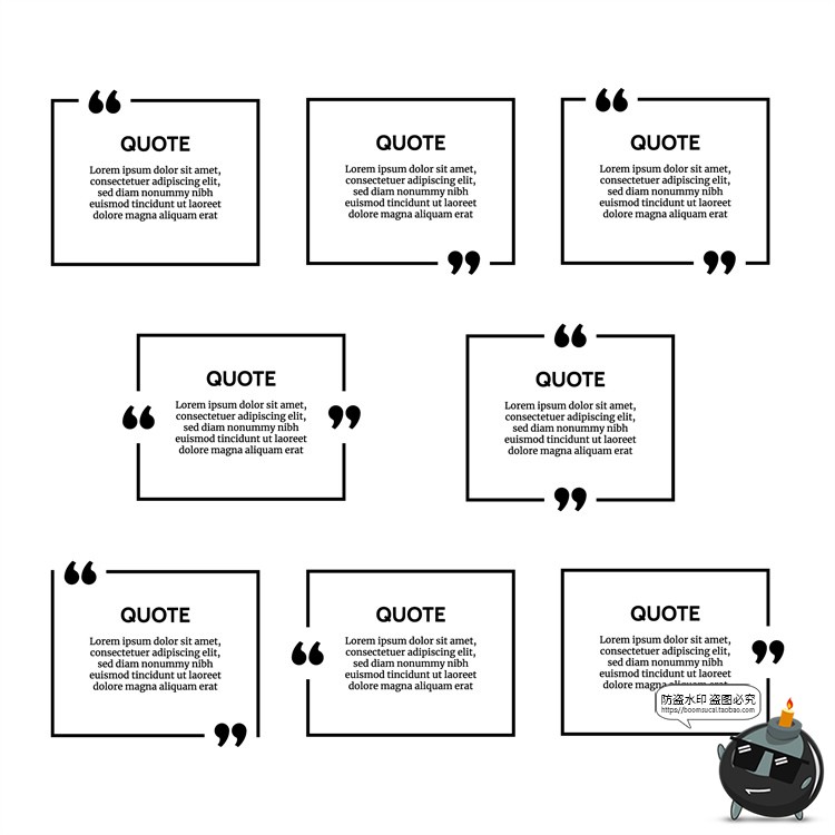 图片[11]-重点信息留言框提示框备注框条纹边框需知提醒框AI矢量装饰素材-设计猿