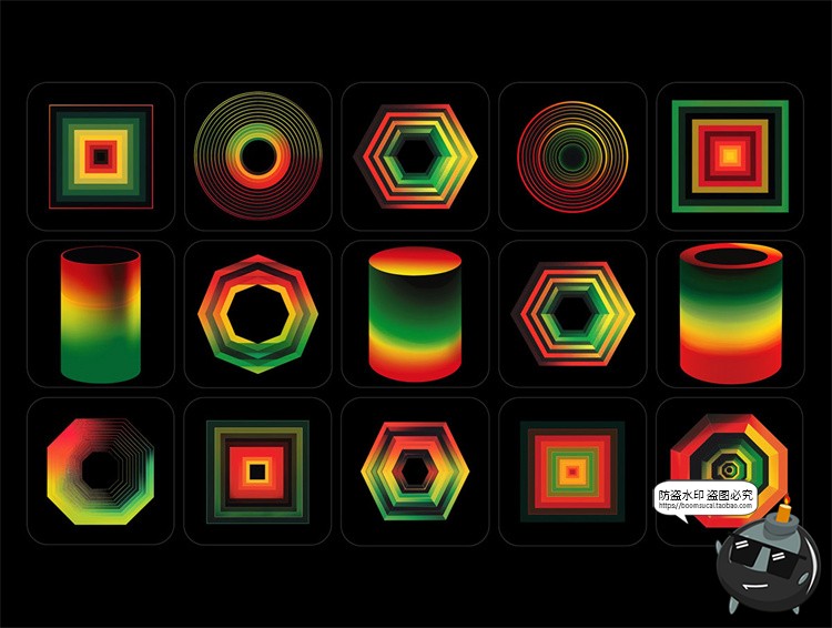 图片[3]-复古多彩渐变抽象3D几何图形科技海报背景底纹png免抠图片素材-设计猿