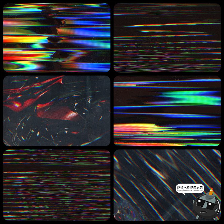 图片[3]-复古迷幻扭曲扫描仪梦幻失真故障风艺术条纹背景肌理JPG图片素材-设计猿