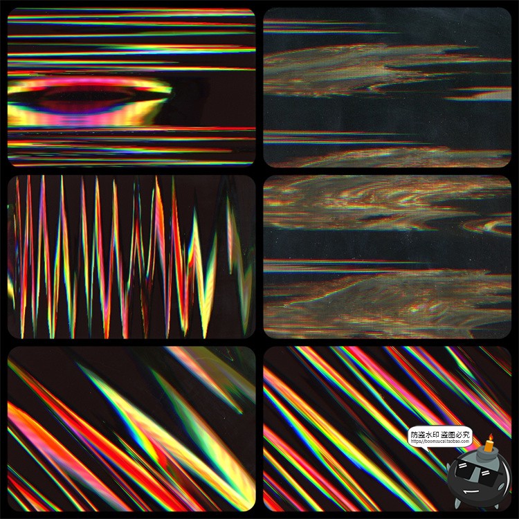 图片[9]-复古迷幻扭曲扫描仪梦幻失真故障风艺术条纹背景肌理JPG图片素材-设计猿