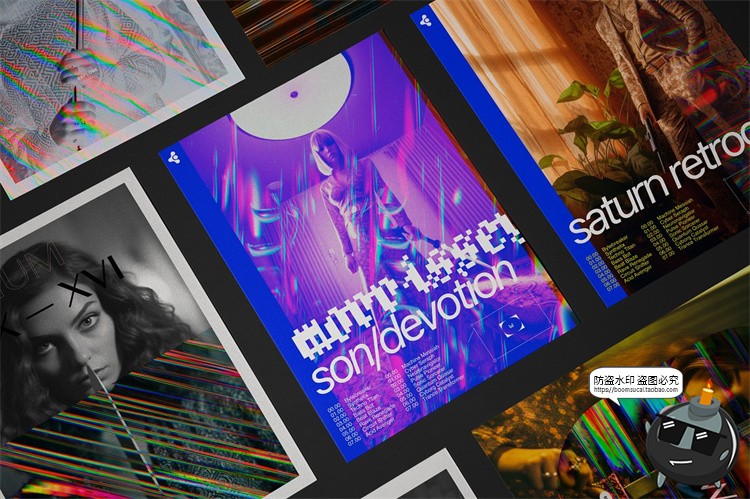 图片[10]-复古迷幻扭曲扫描仪梦幻失真故障风艺术条纹背景肌理JPG图片素材-设计猿