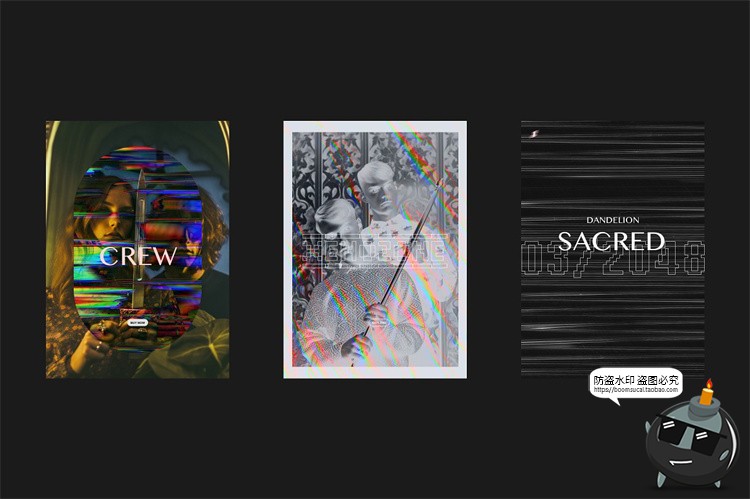 图片[15]-复古迷幻扭曲扫描仪梦幻失真故障风艺术条纹背景肌理JPG图片素材-设计猿