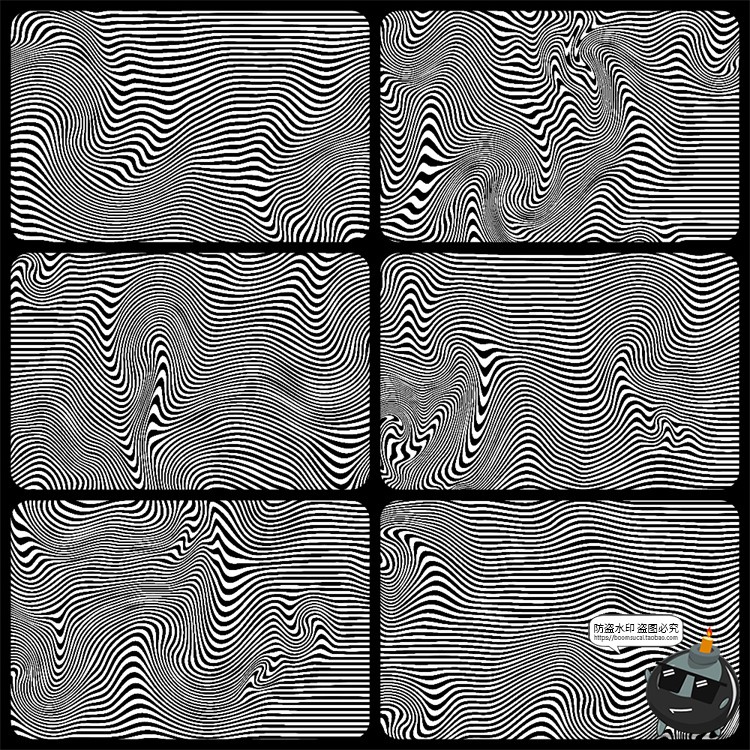 图片[3]-复古迷幻扭曲斑马条纹波浪抽象艺术装饰背景底纹AI矢量JPG素材图-设计猿