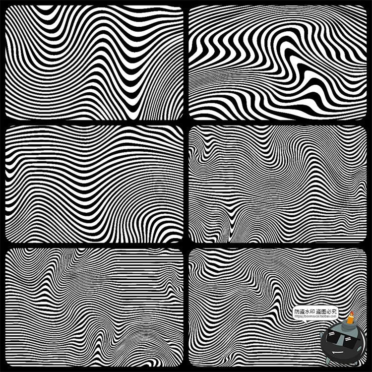 图片[16]-复古迷幻扭曲斑马条纹波浪抽象艺术装饰背景底纹AI矢量JPG素材图-设计猿