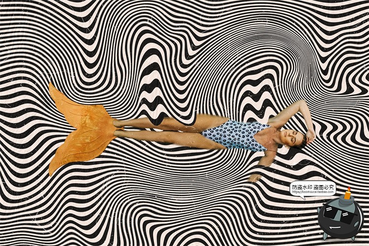 图片[20]-复古迷幻扭曲斑马条纹波浪抽象艺术装饰背景底纹AI矢量JPG素材图-设计猿