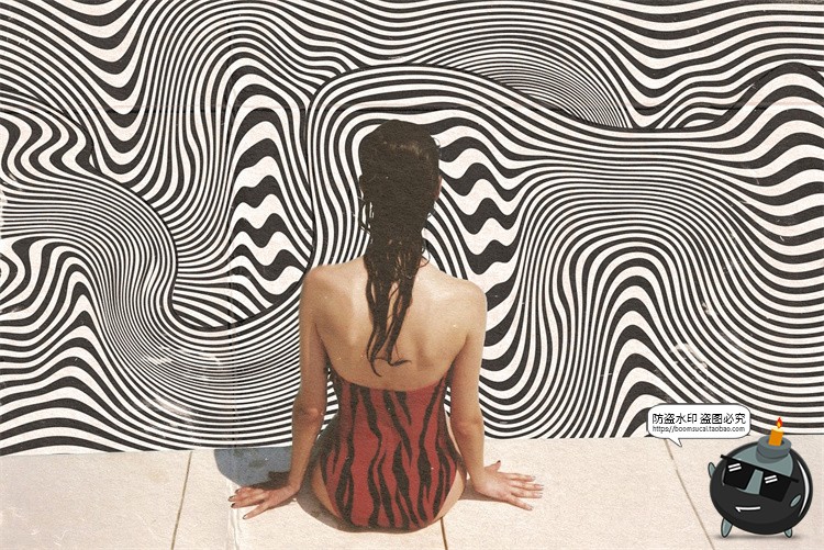 图片[24]-复古迷幻扭曲斑马条纹波浪抽象艺术装饰背景底纹AI矢量JPG素材图-设计猿