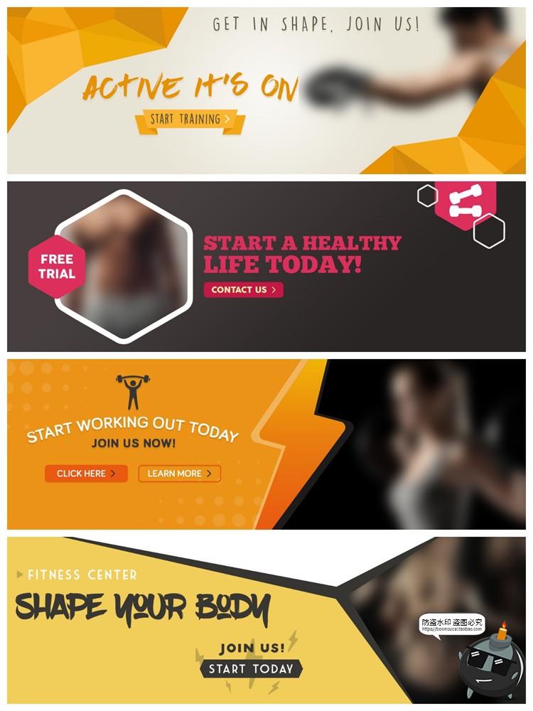 图片[5]-时尚地产餐饮健身banner横幅广告海报排版宣传模板PSD分层PS素材-设计猿