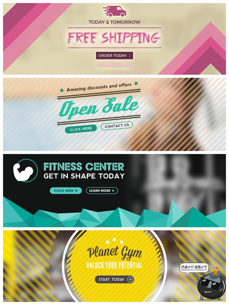 图片[9]-时尚地产餐饮健身banner横幅广告海报排版宣传模板PSD分层PS素材-设计猿