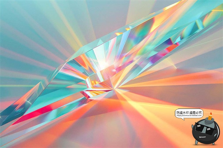 图片[5]-璀璨彩虹玻璃晶体棱镜折射光束反射色散水晶背景底纹JPG图片素材-设计猿