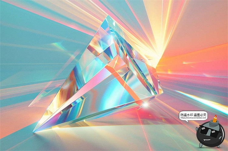图片[6]-璀璨彩虹玻璃晶体棱镜折射光束反射色散水晶背景底纹JPG图片素材-设计猿