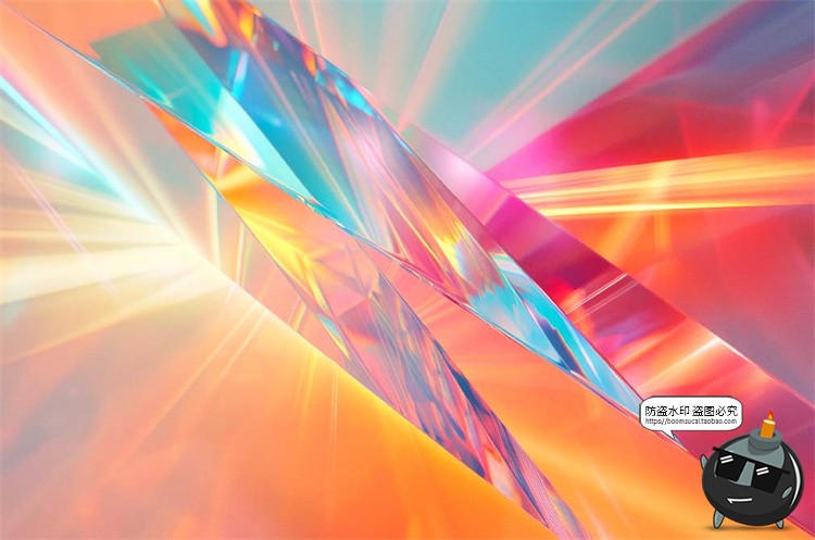 图片[7]-璀璨彩虹玻璃晶体棱镜折射光束反射色散水晶背景底纹JPG图片素材-设计猿