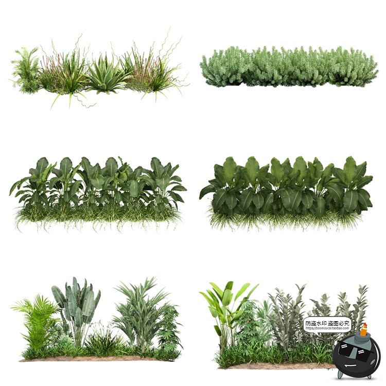 图片[5]-绿色草本草丛植物花叶子园林景观后期合成PSD模板分层源文件素材-设计猿