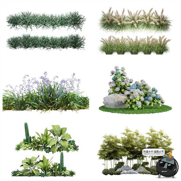 图片[7]-绿色草本草丛植物花叶子园林景观后期合成PSD模板分层源文件素材-设计猿