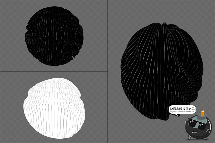 图片[12]-3D立体抽象艺术网格点阵状方格条纹线条几何图形png免抠图片素材-设计猿