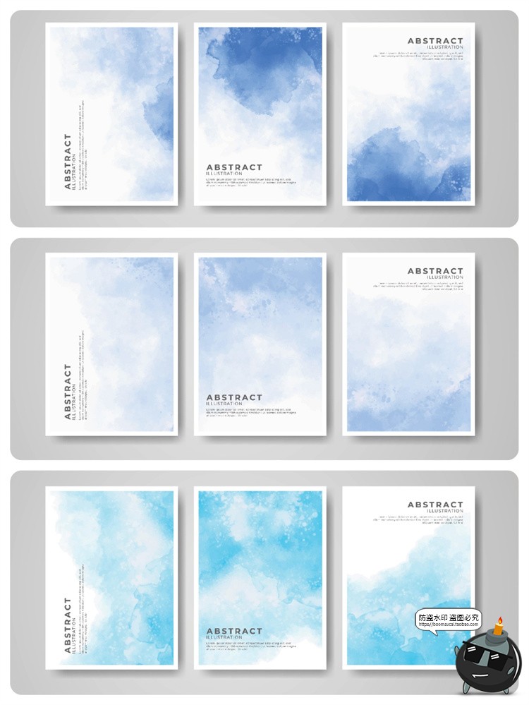 图片[8]-古风云雾紫色水墨雾墨黑蓝绿背景底纹卡片海报宣传广告AI矢量素材-设计猿