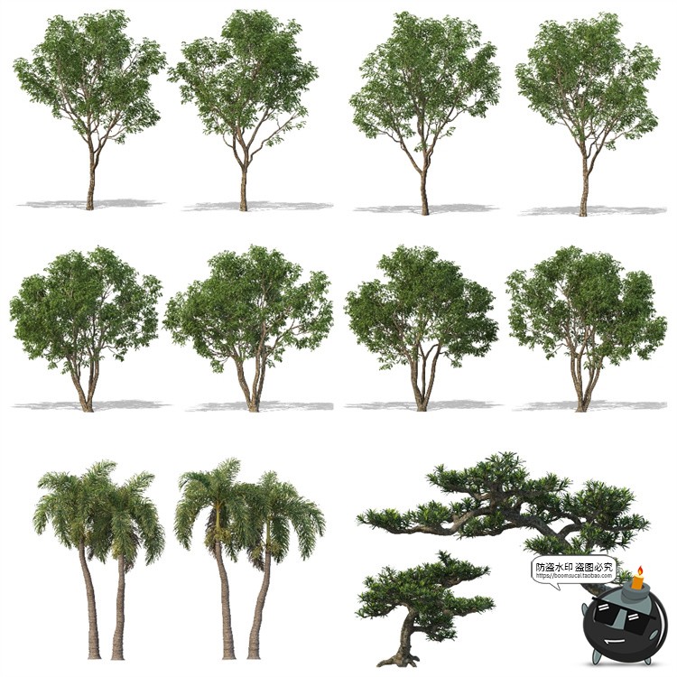 图片[3]-茂盛树木郁郁葱葱大树枯树绿叶园林景观后期合成PSD模板PS素材-设计猿