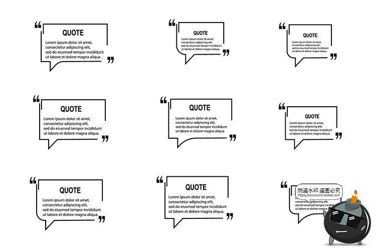 图片[7]-平面文本标签框对话边框温馨提示注意事项对话聊天气泡AI矢量素材-设计猿