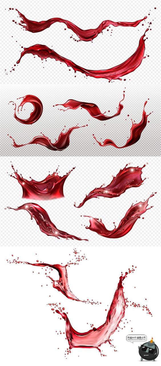 图片[4]-手绘水花飞溅浪花液体水珠广告海报特效后期合成插画AI矢量素材-设计猿