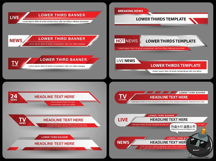 图片[3]-现代媒体几何商务横幅标签标题字幕介绍装饰标签条AI矢量模板素材-设计猿