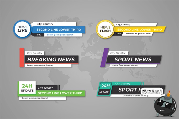 图片[7]-现代媒体几何商务横幅标签标题字幕介绍装饰标签条AI矢量模板素材-设计猿