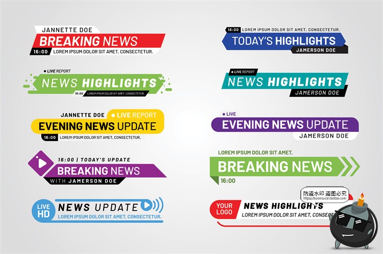 图片[11]-现代媒体几何商务横幅标签标题字幕介绍装饰标签条AI矢量模板素材-设计猿