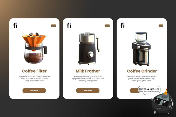图片[7]-咖啡店咖啡制作机器工具营销展示3D图标icon素材PNG免抠图片PSD-设计猿