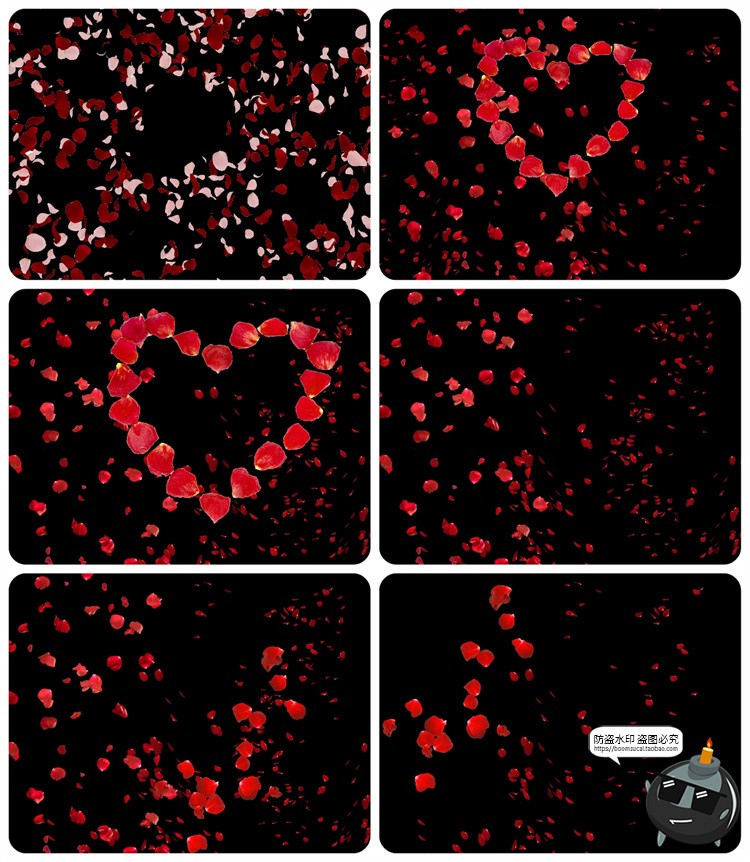 图片[11]-浪漫红玫瑰花瓣雨飘落散落满天后期合成叠加特效JPG黑底图片素材-设计猿