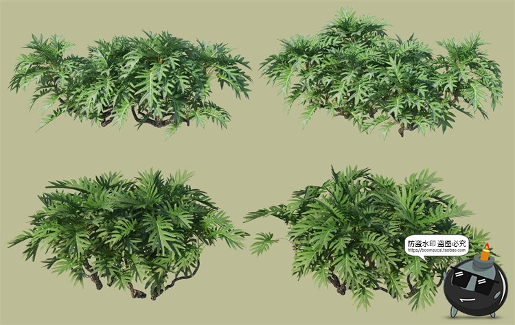 图片[1]-景观绿化灌木草类园林植物绿植后期装饰PSD模板源文件分层PS素材-设计猿