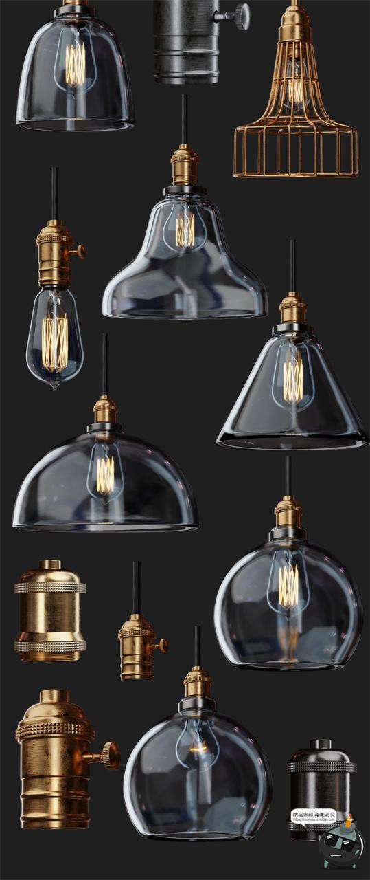 图片[2]-工业风复古灯泡钨丝玻璃古老照明电灯泡透明PNG免抠后期合成素材-设计猿
