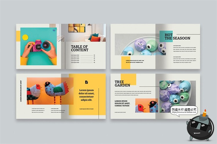 图片[1]-方形公司产品目录手册商业杂志图文排版版式PS分层Ai矢量模板素材-设计猿