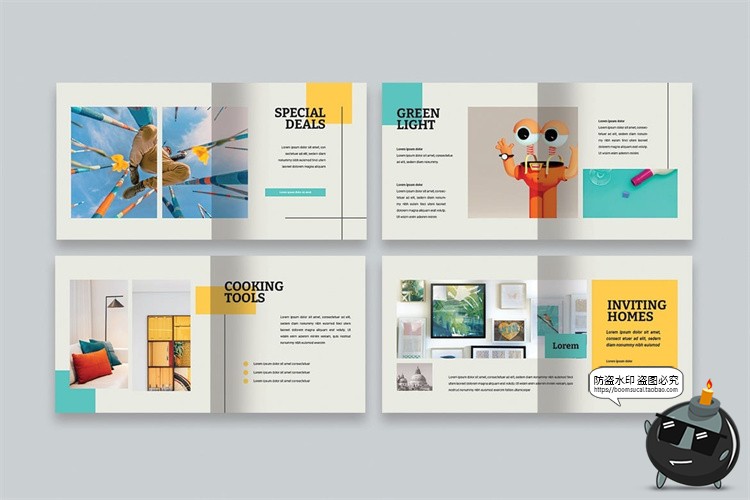 图片[2]-方形公司产品目录手册商业杂志图文排版版式PS分层Ai矢量模板素材-设计猿