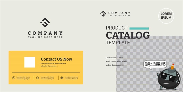 图片[3]-方形公司产品目录手册商业杂志图文排版版式PS分层Ai矢量模板素材-设计猿