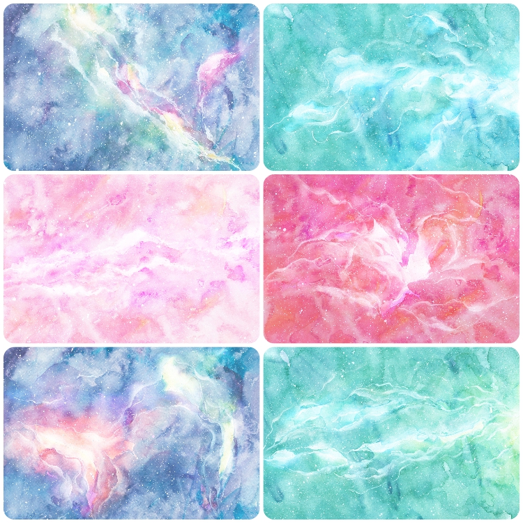 图片[3]-唯美水彩梦幻泼墨纹理图案星空插画背景印刷高清JPG图片素材-设计猿