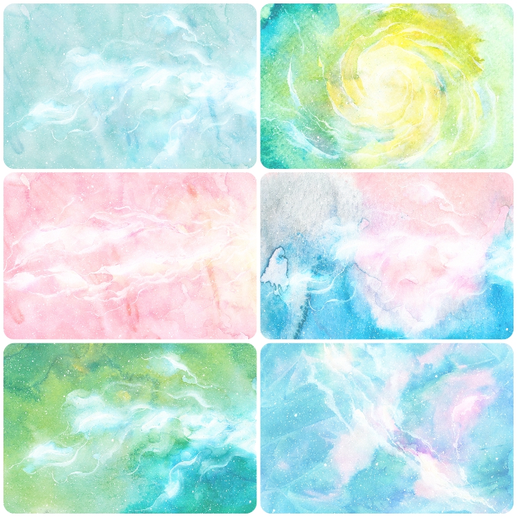 图片[5]-唯美水彩梦幻泼墨纹理图案星空插画背景印刷高清JPG图片素材-设计猿