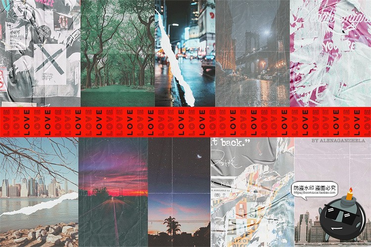 图片[4]-潮流复古怀旧爱情恋爱情人节剪报艺术拼贴剪贴画PNG免抠图片素材-设计猿