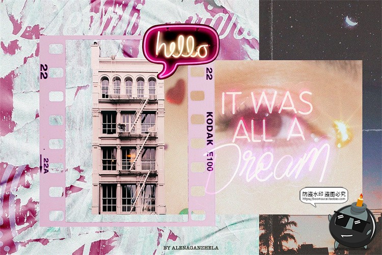 图片[5]-潮流复古怀旧爱情恋爱情人节剪报艺术拼贴剪贴画PNG免抠图片素材-设计猿